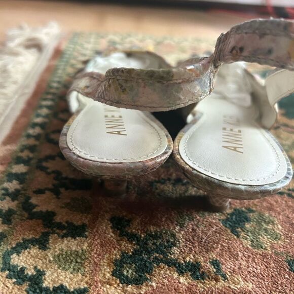 HOST PICK Y2K Anne Klein Multicolor Slingback Kitten Heels with Ruffle 8M - Picture 15 of 15